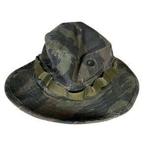 Vintage Military Tiger Stripe Camo Boonie Hat Sun Hot Weather Type II Size 7 USA